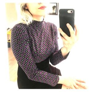 Unique vintage high collar dress